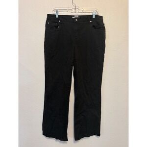 FL Jeans Womens Black‎ Straight Leg Pants Size 16 Stretch Cotton Blend 5 Pocket